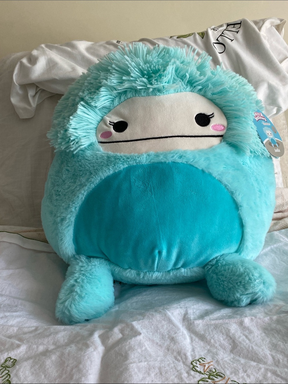 Squishmallows FuzzAMallows Joelle Plush Pet Pillow - Soft Turquoise Cuddle Buddy